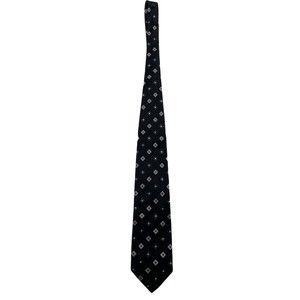 Bachrach 100% Silk  Diamonds Pattern Black Neck Tie NWT